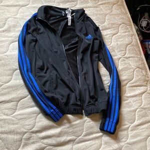 Black and blue adidas Sweat jacket